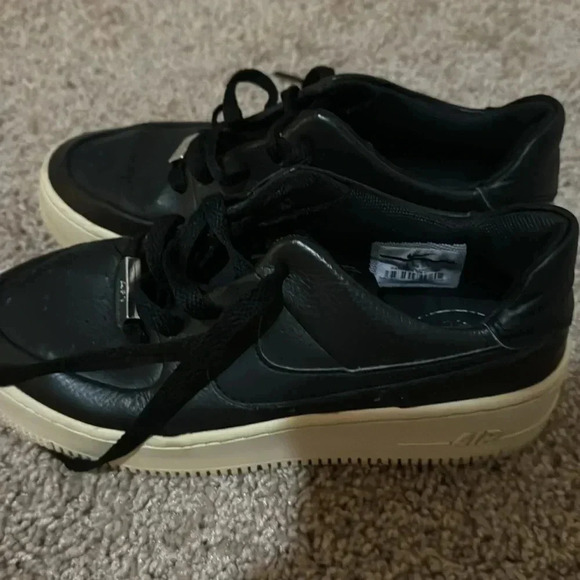 Black Leather Nike AF1 Sage Low - Picture 5 of 9